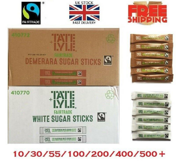 TATE & LYLE Sugar Individual Sticks White and Brown Demerara