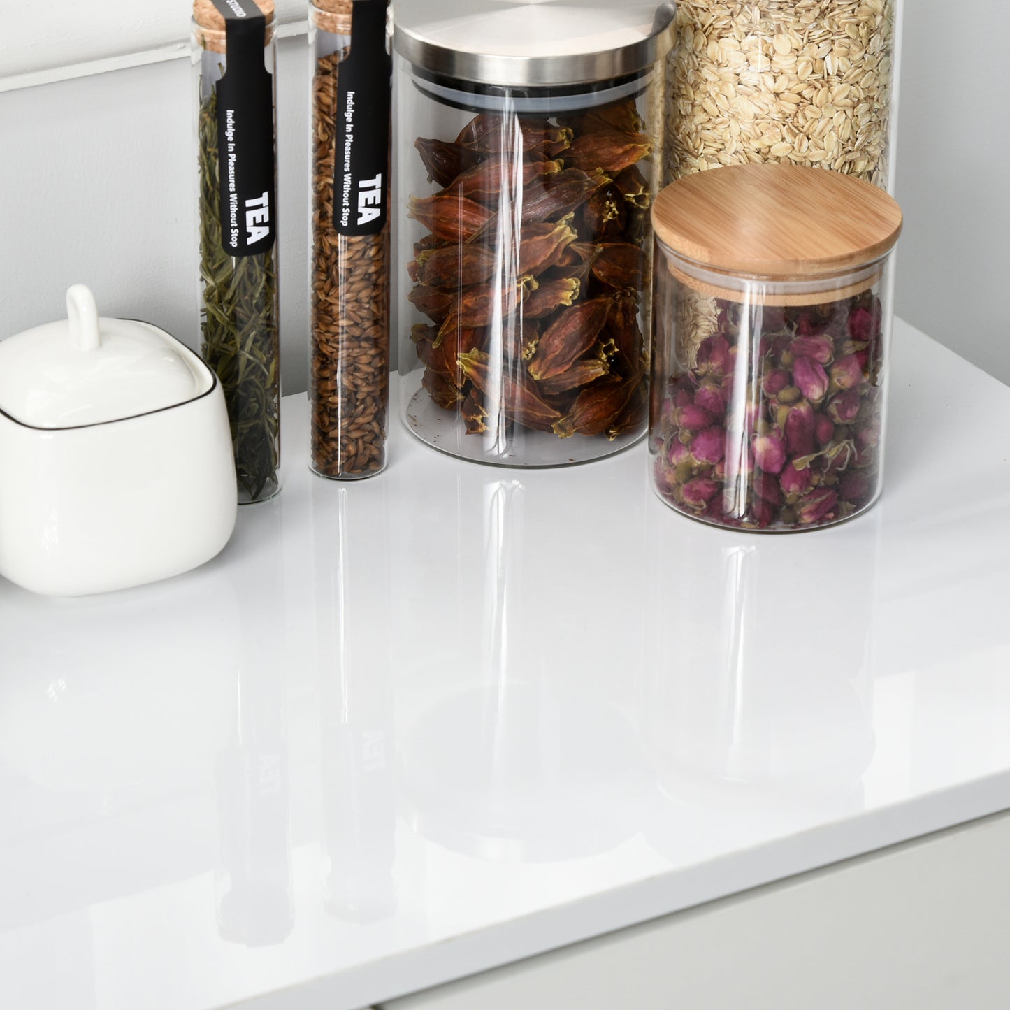 HOMCOM High Gloss Frame Sideboard, Push-Open Design with 2 Drawer for Living Room, Bedroom, 74H x 79W x 36Dcm, White