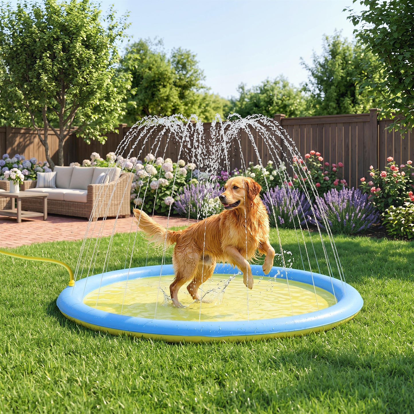 PawHut Dog Splash Pad for Garden, Patio, Summer Fun, 170 cm