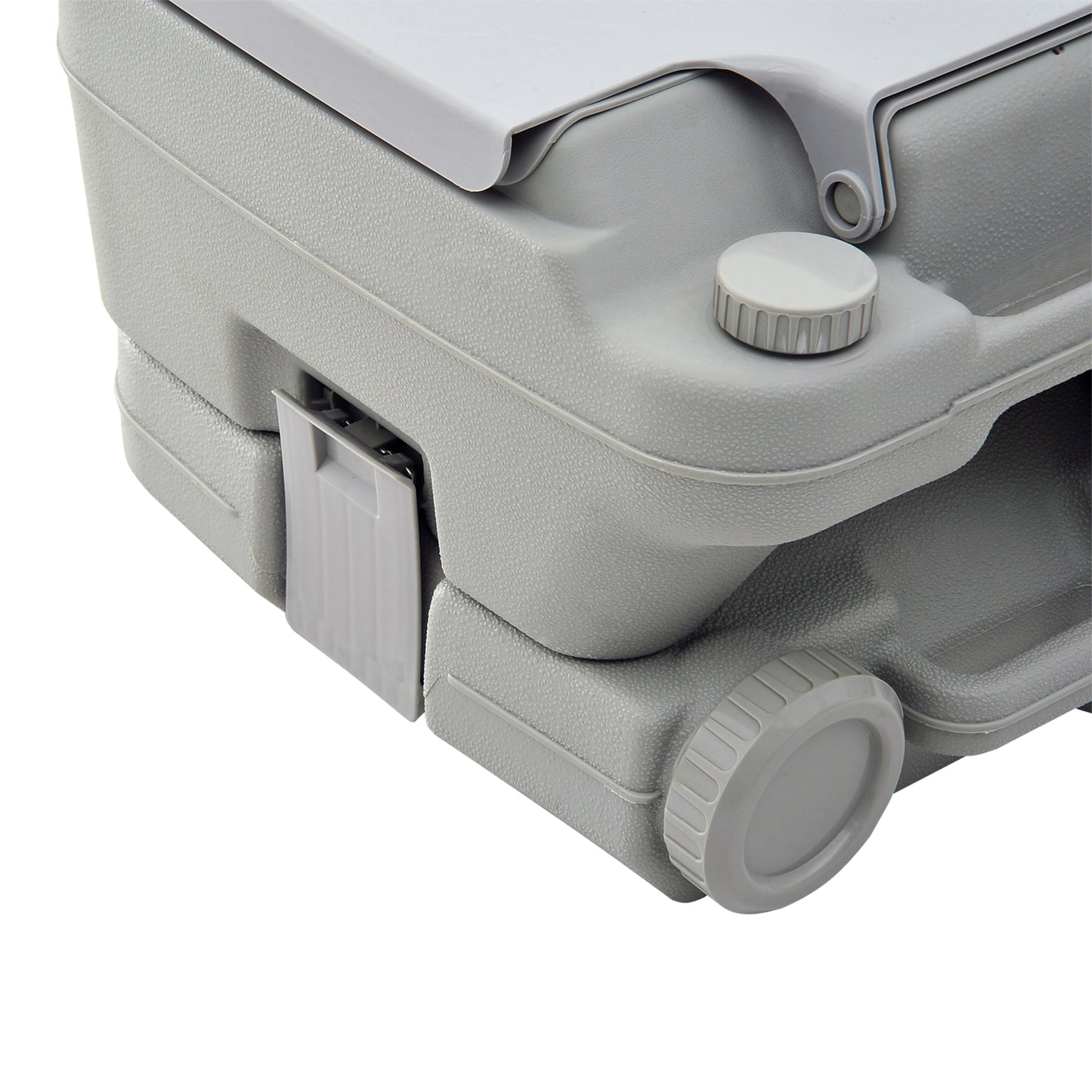 HOMCOM 10L Portable Toilet for Adults, Outdoor Camping Toilet with 2 Detachable Tanks & Push-button Operation, Compact Outdoor Travel Potty Loo with Lid, Seat for Fishing, Hiking, Picnic, Grey