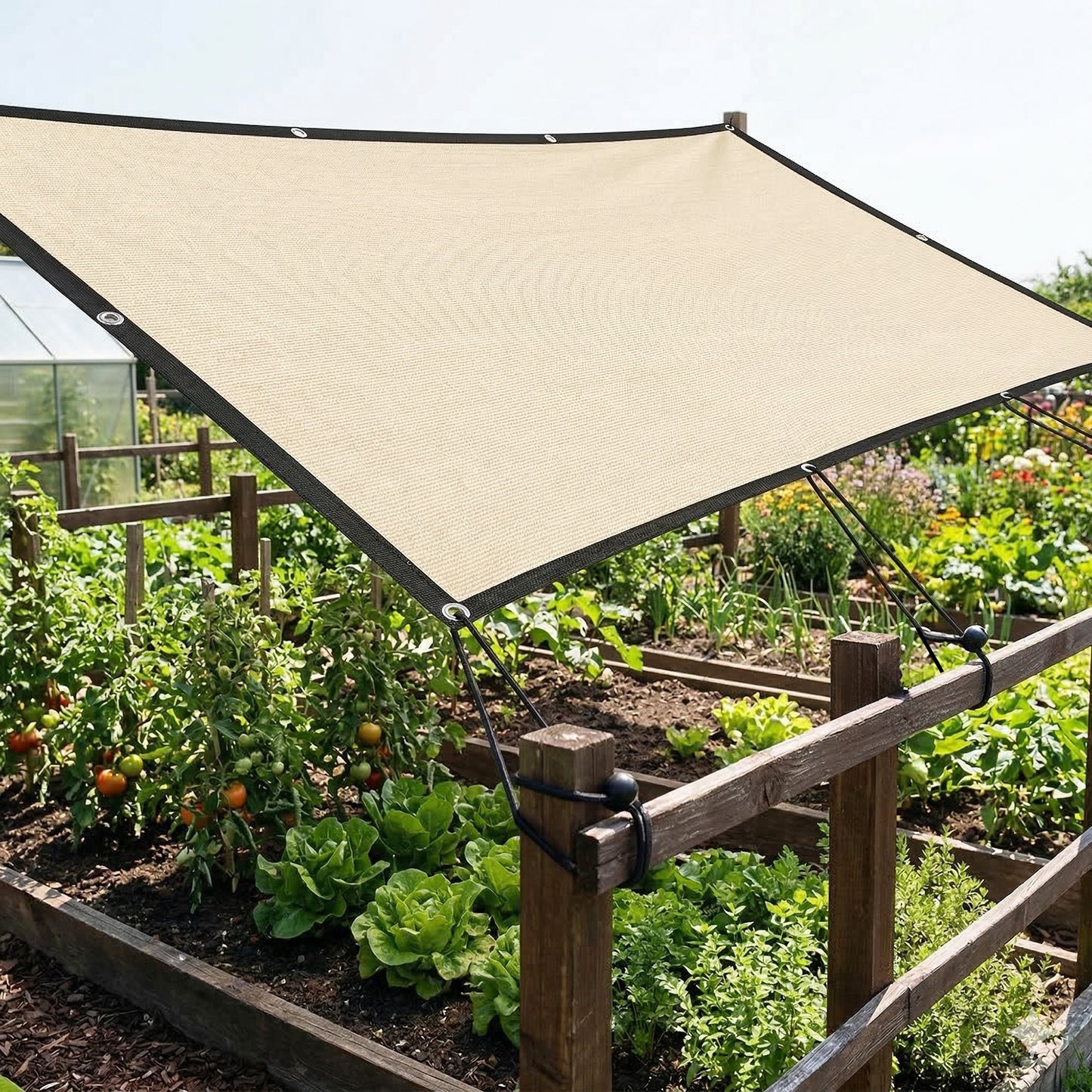Outsunny Sun Shade Sail UV Protection Canopy with Stainless Steel Eyelets for Patio Garden 2 x 3 m Beige