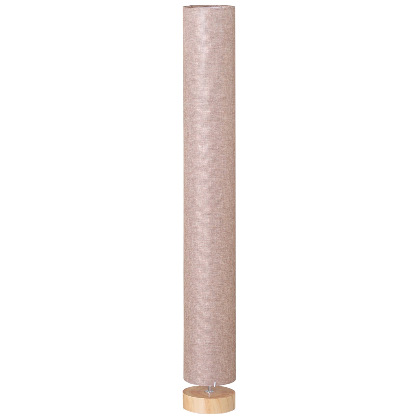 HOMCOM Floor Lamp for Living Room, 120cm Modern Standing Lamp with Linen Shade and Wooden Base, Cream