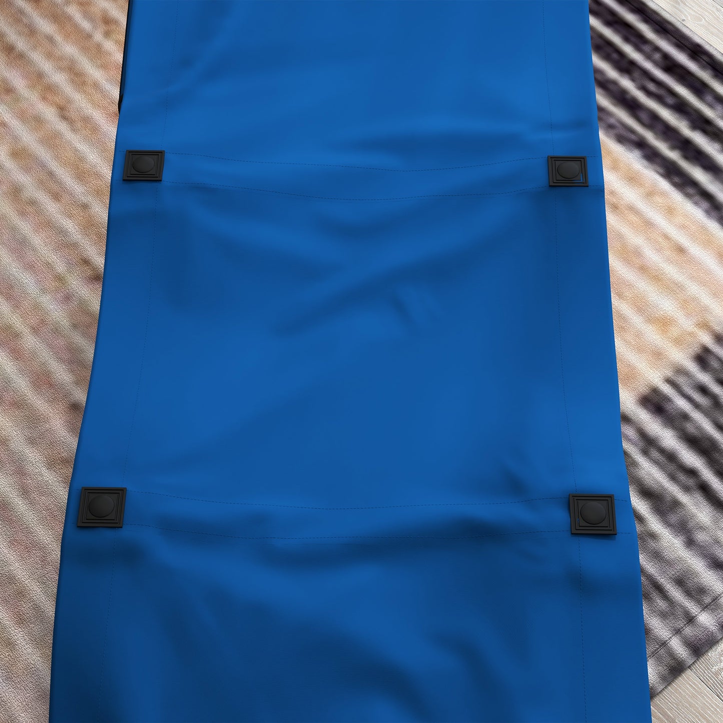 Outsunny Camping Bed for Adults, Single Folding Camp Bed, Portable Camping Cot with Side Pocket, Headrest and Oxford Seat for Outdoor, Travel, Fishing, Dark Blue