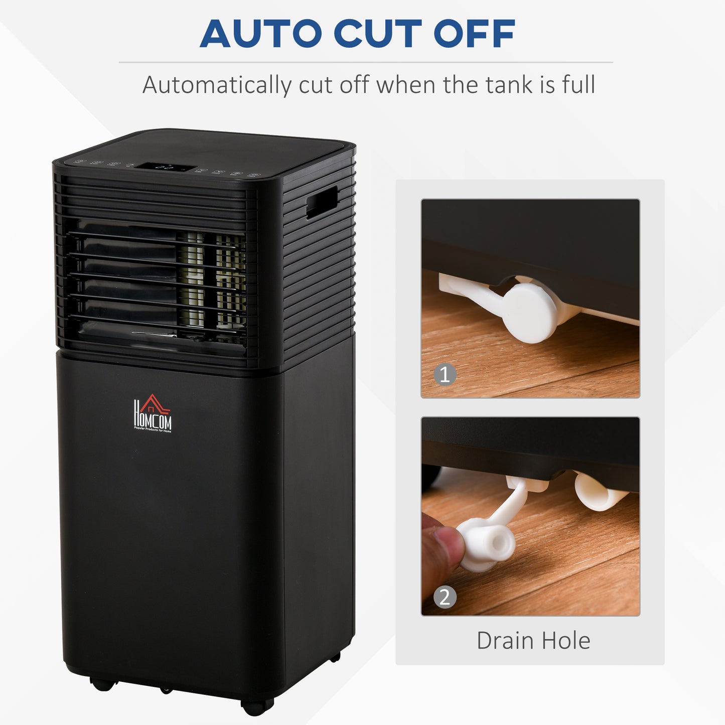 HOMCOM 7000 BTU 4-In-1 Portable Air Conditioner Unit Cooling Dehumidifying Ventilating for Room up to 26m², with Fan, Remote, 24H Timer, Window Mount Kit, R290, A Energy Efficiency