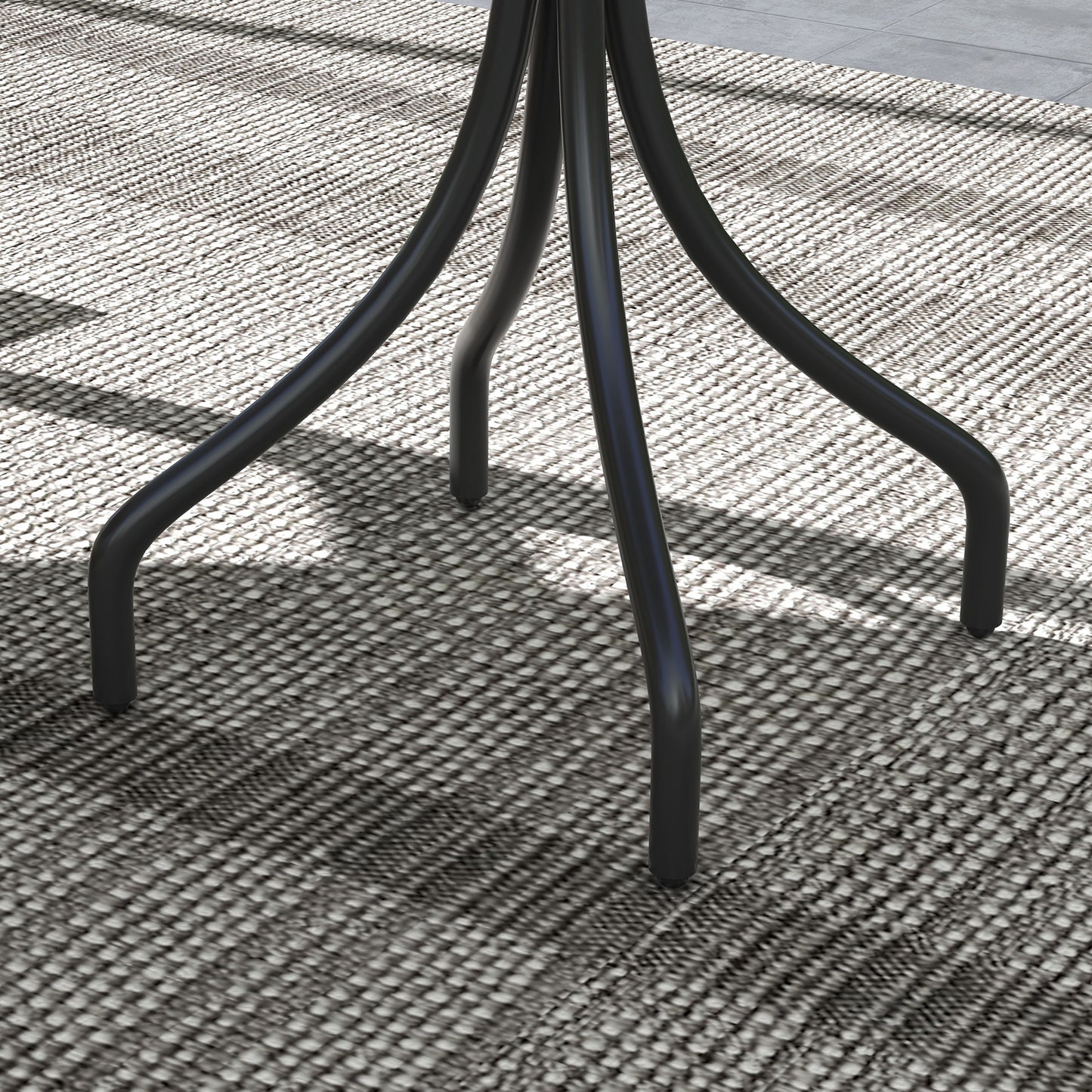 Outsunny 66cm Galvanised Steel Garden Table - Grey