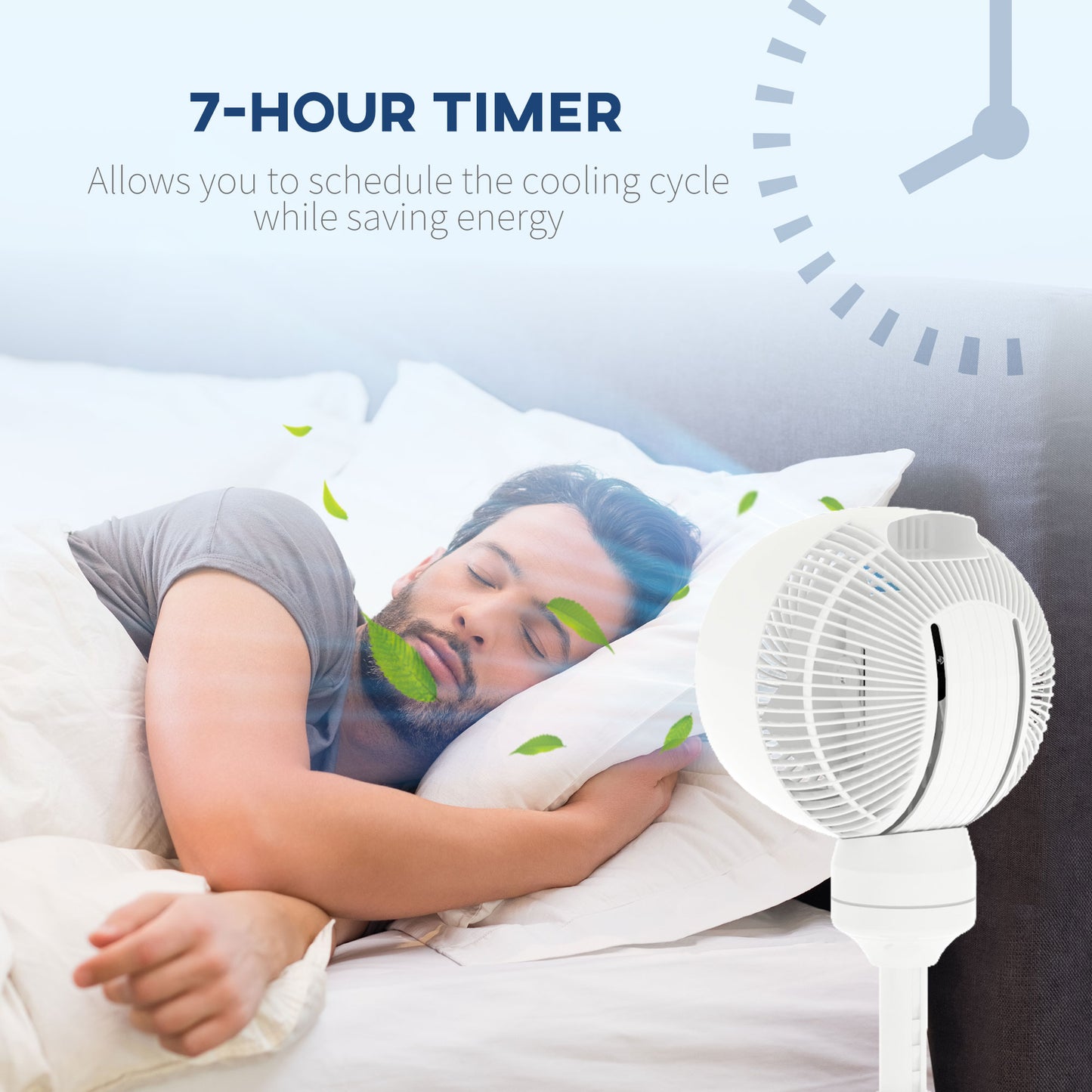 HOMCOM 9'' Air Circulator Fan 3 Speed 3 Mode, 70° Oscillation 90° Vertical Tilt, Remote Controller, for Living Room, Bedroom, Office, White