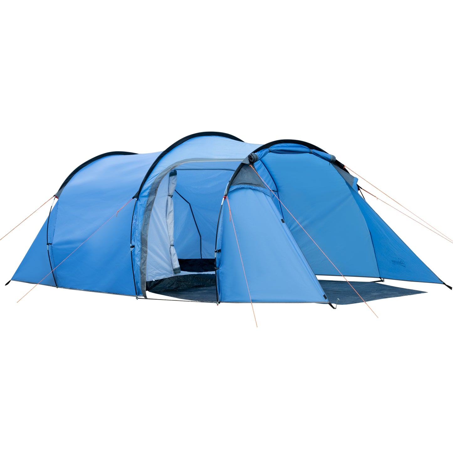 Outsunny 2 Man Tunnel Tent with Sewn-in Groundsheet, Air Vents, Rainfly, 2000mm Large Camping Tent with Bedroom, Porch, Living Area for Camping, Hiking, 426L x 206W x 154H cm, Sky Blue