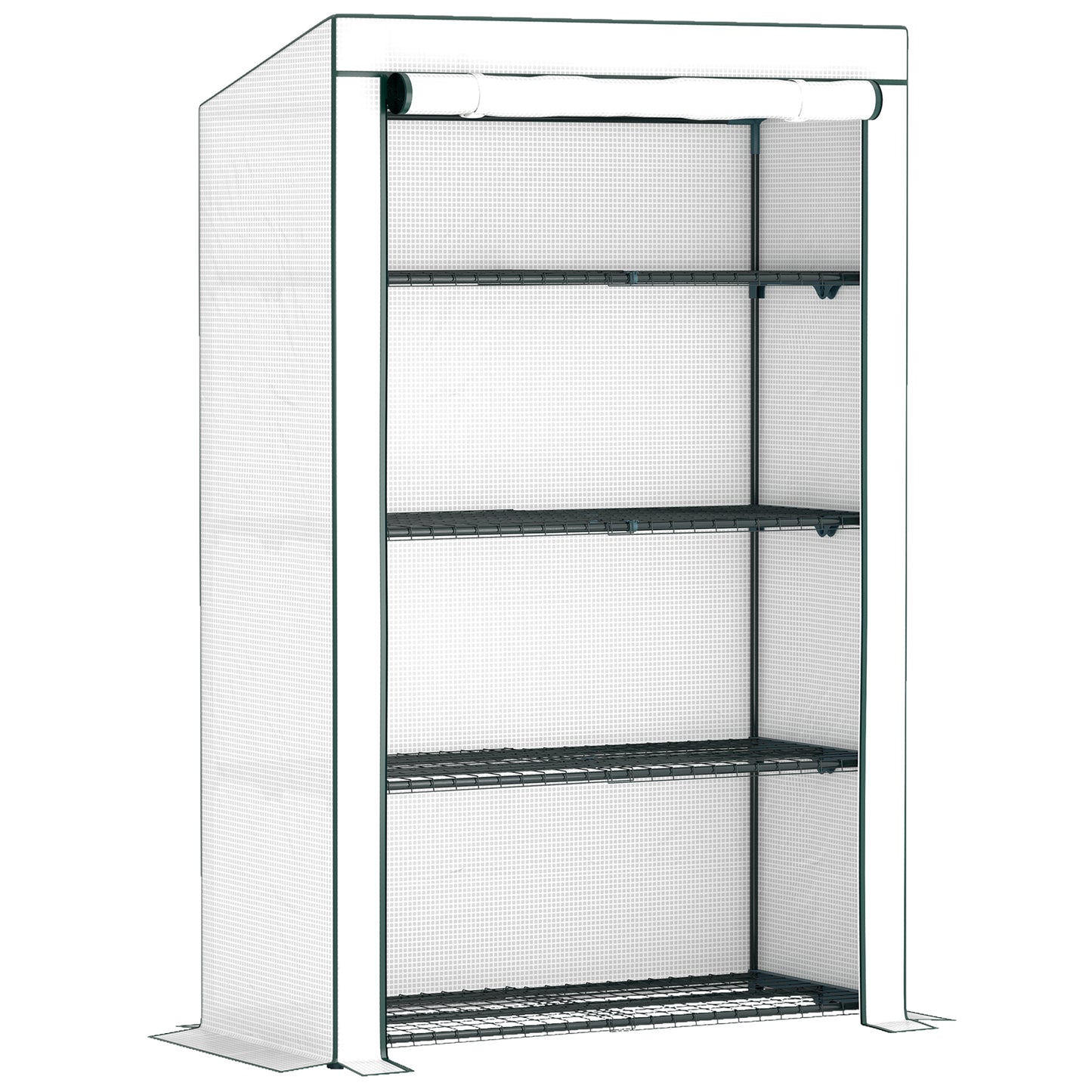Outsunny Four-Tier Mini Greenhouse - Green/White