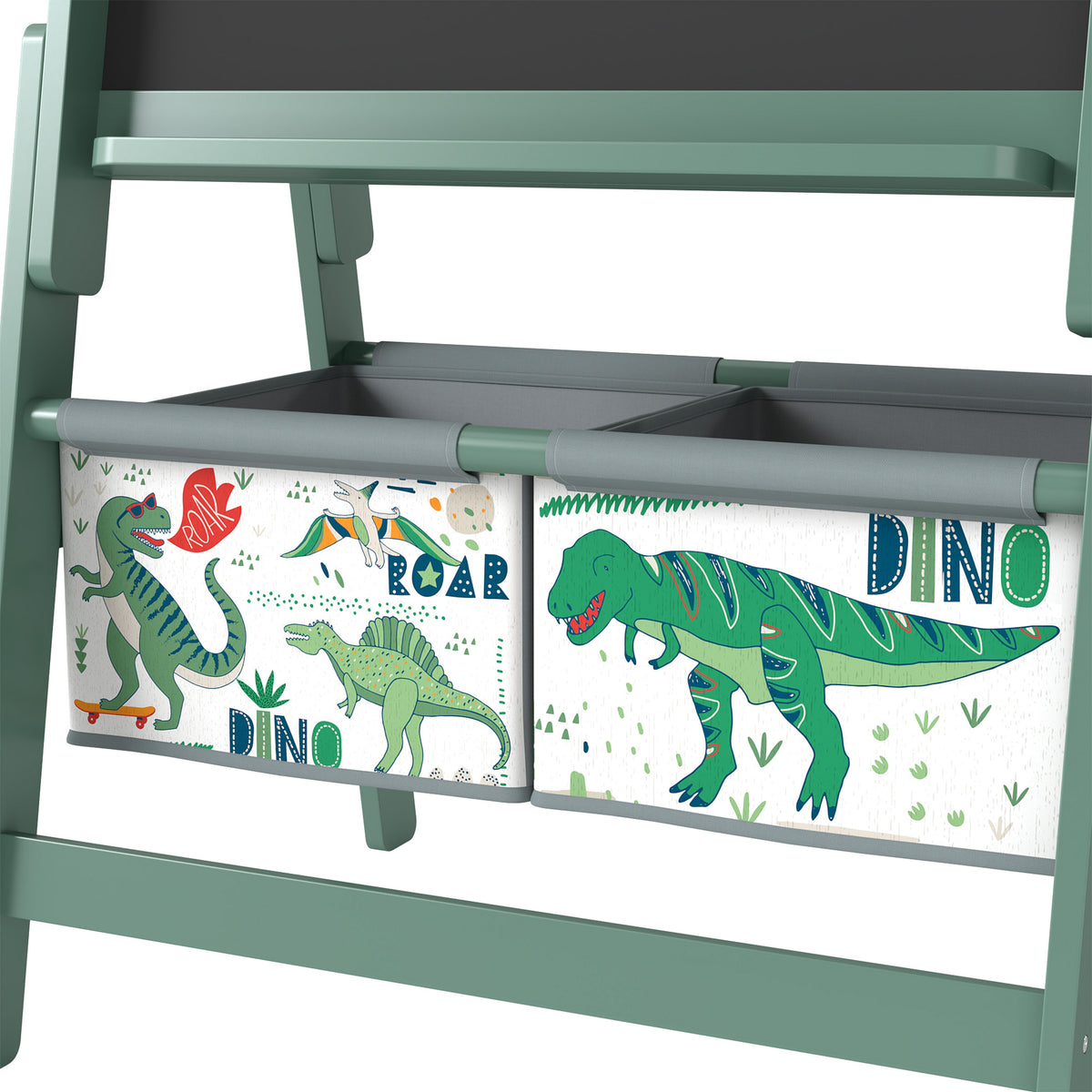 AIYAPLAY Art Easel for Kids, 3-in-1 Kids Easel with Chalkboard, Whiteboard, Paper Roll, Storage, Under-Board Shelf for 3-8, Green