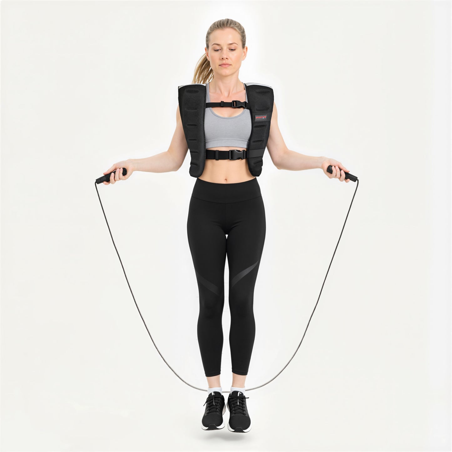SPORTNOW Weighted Vest, 5 kg Weight Vest with Adjustable Straps, Reflective Strips, Black