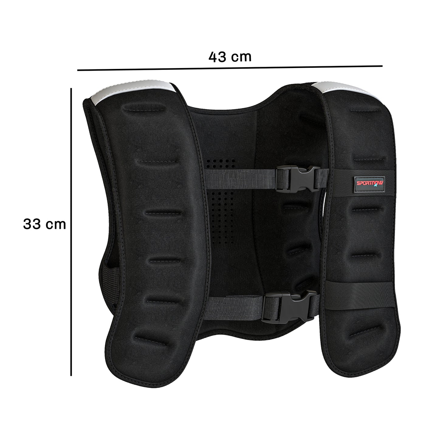 SPORTNOW Weighted Vest, 8 kg Weight Vest with Adjustable Straps, Reflective Strips, Black