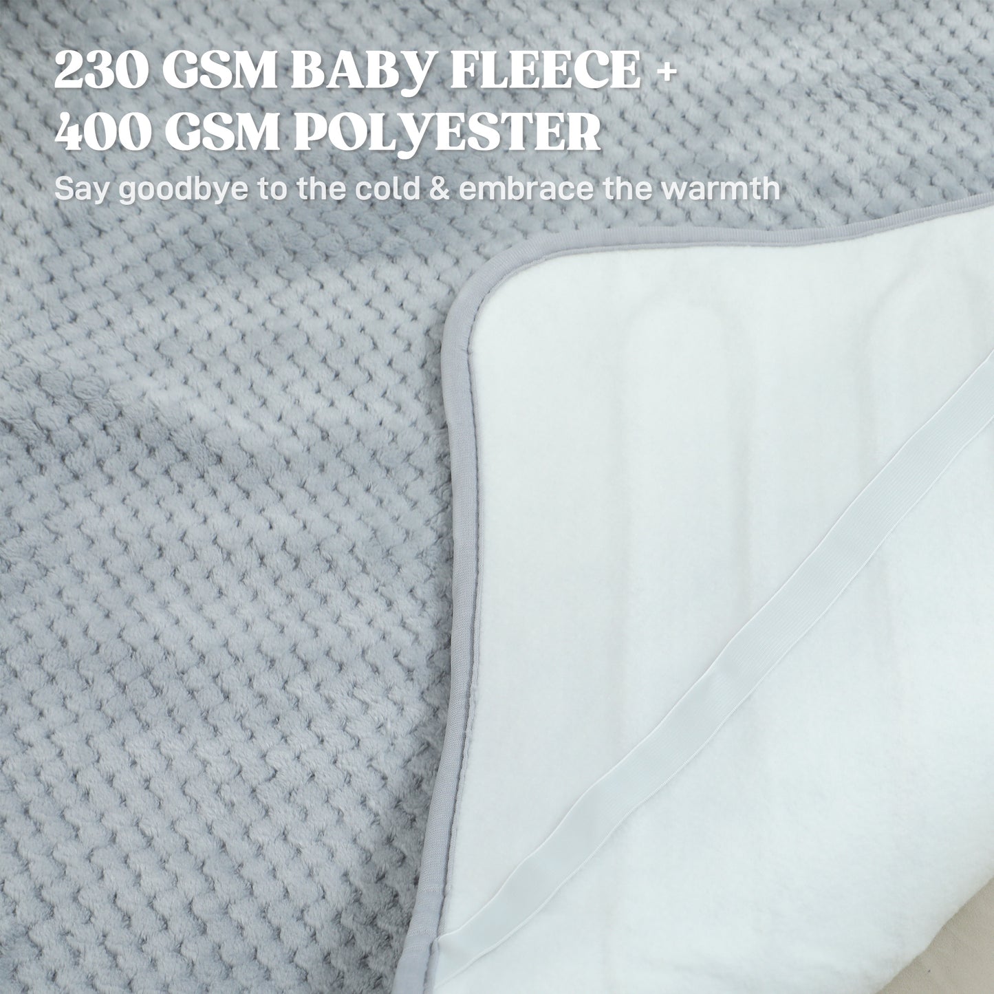 HOMCOM Heated Electric Blanket, Warm Throw Blanket with 5 Heating Levels, 10 Hour Auto-Off Timer, Grey