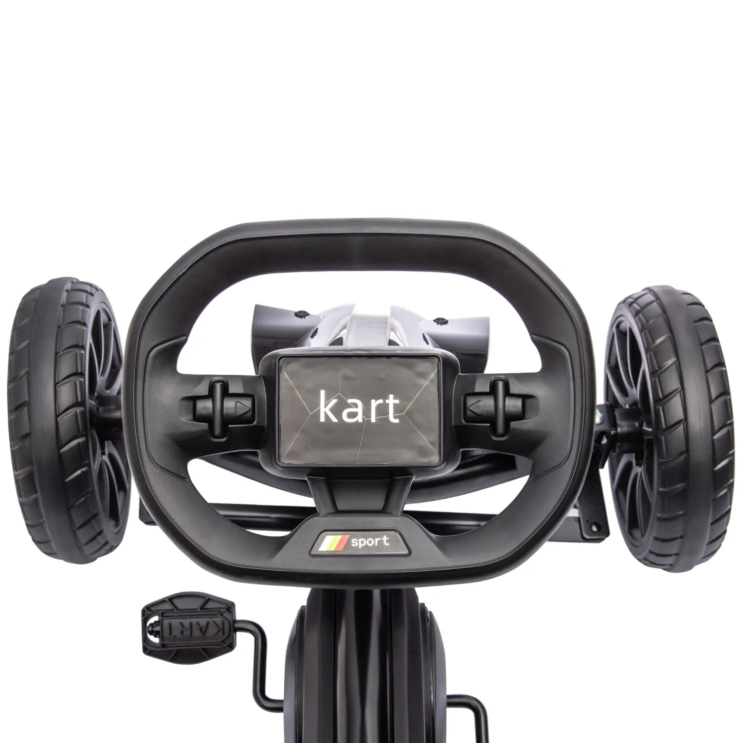 Kids Pedal Go Kart, with Adjustable Seat, EVA Wheels, Seat, Handbrake - Black