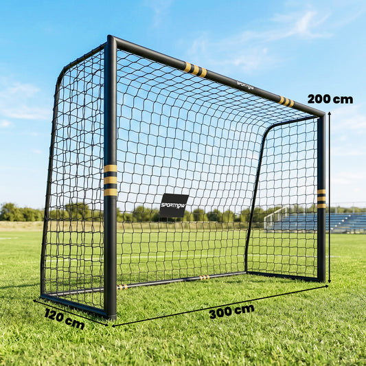 SPORTNOW Football Goal, 10 x 6.5ft Football Net with Ground Stakes, EPE Foam Padding and Metal Frame, Easy Assembly, Yellow