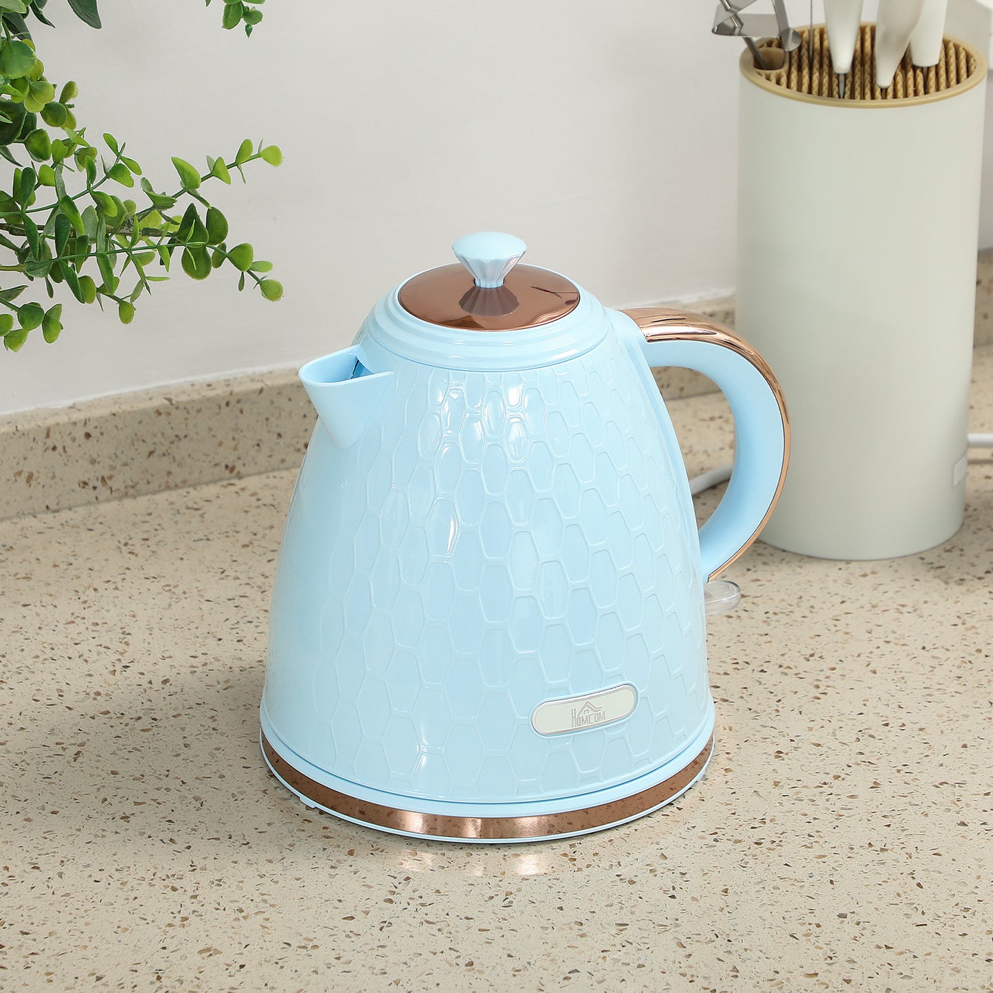HOMCOM 3kW Rapid Boil Honeycomb Kettle - Light Blue