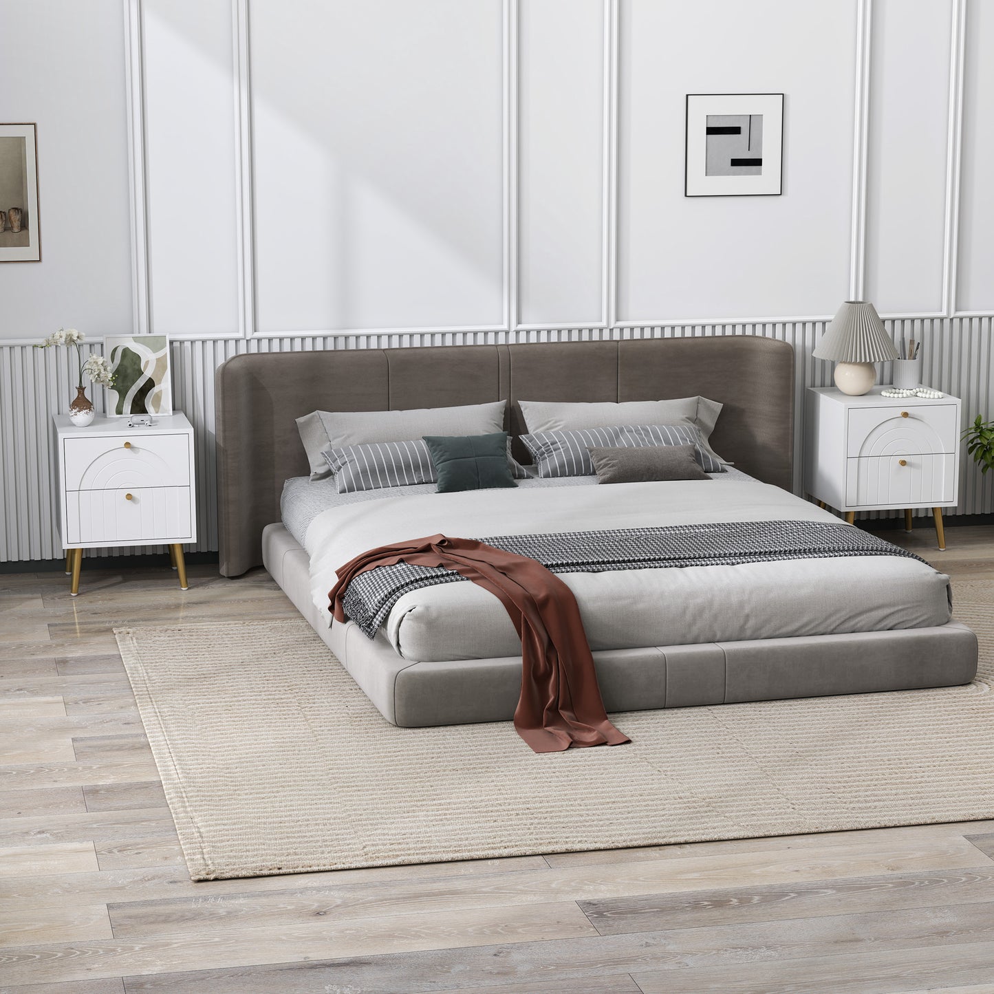 HOMCOM 2-Drawer Bedside Table Set of 2 - White