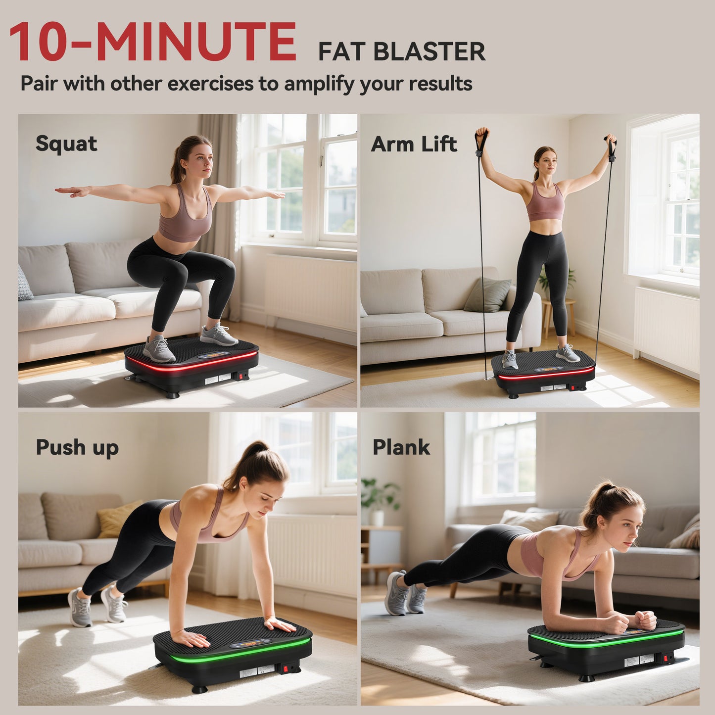 SPORTNOW Vibration Plate Exercise Machine with Cool Lights, 99 Speed Levels