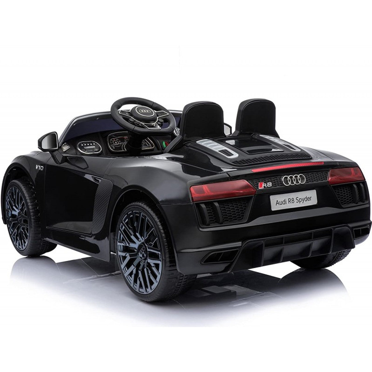 Licensed Audi R8 Spyder 12V Electric Ride On Car Black with 2.4GHz remote