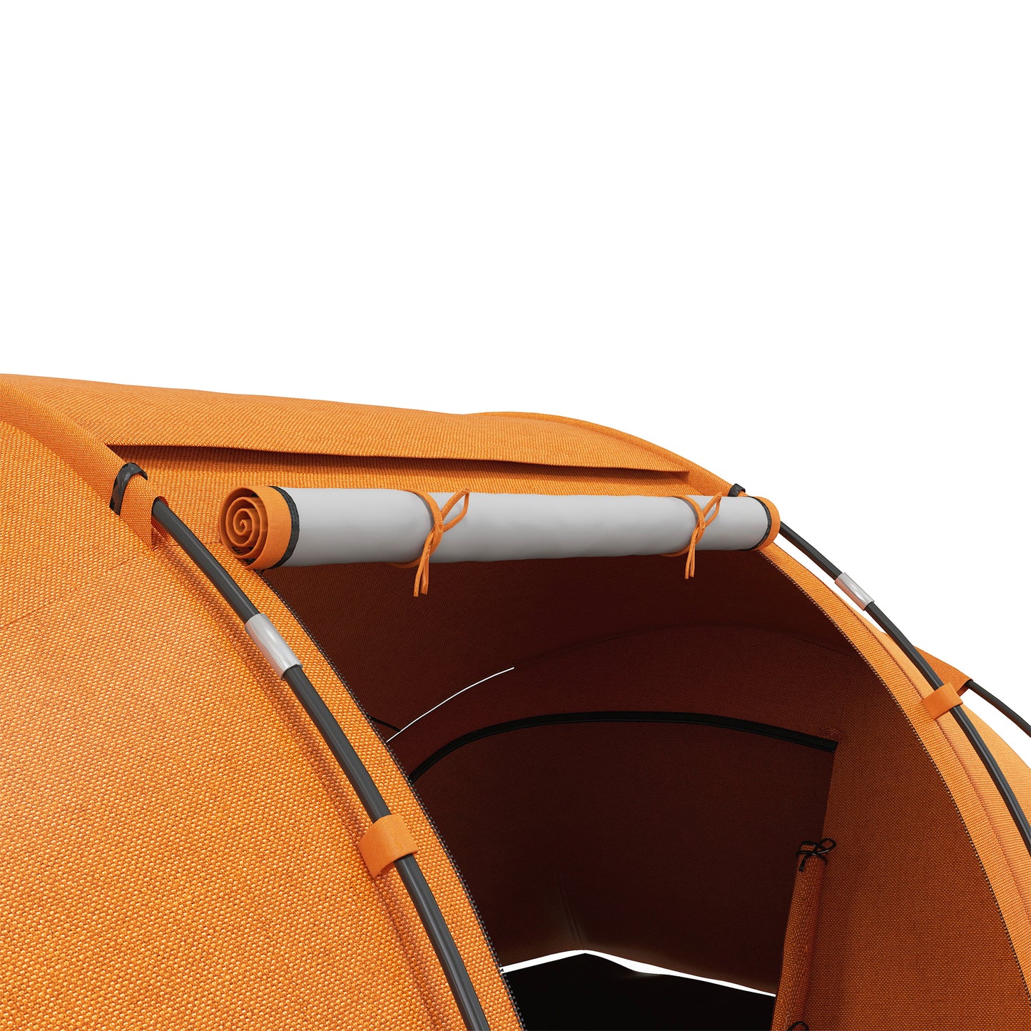Outsunny 4-6 Man Camping Tent with Living Area and 2 Bedrooms, Hiking Sun Shelter, UV Protection Tunnel Tent, Orange