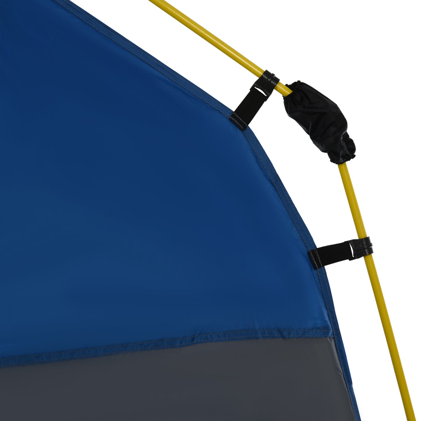 Outsunny Instant Pop Up Camping Tent, 4 Man Dome Tent with 4 Doors, Sewn-in Groundsheet, Carry Bag and Top Hook for Fishing Hiking Festival, Grey