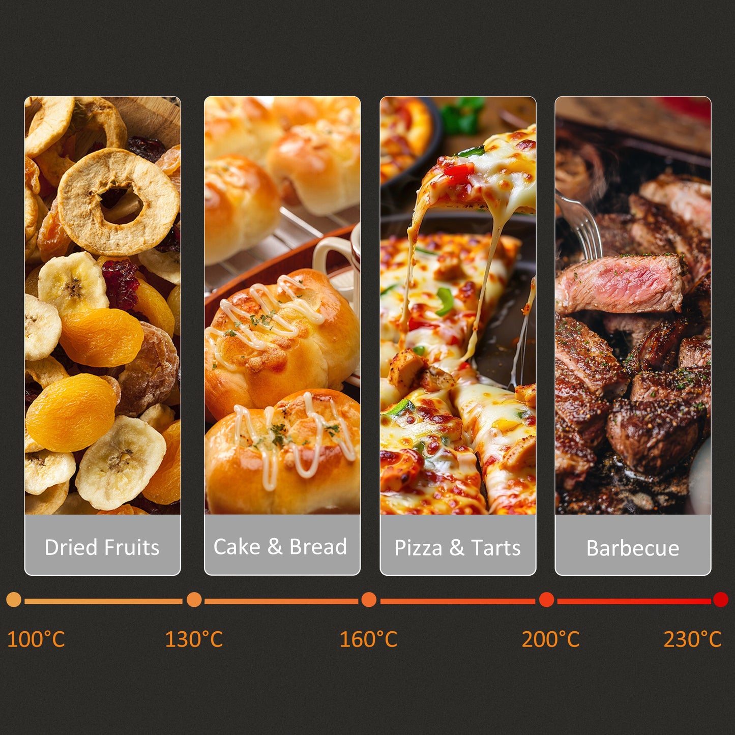 HOMCOM 16L Mini 1400W Countertop Oven - Black/Silver Tone