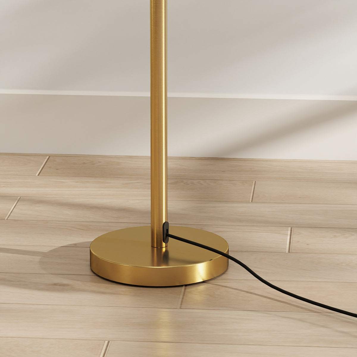 HOMCOM Modern Floor Lamp with Built-In Reading Light, Standing Lamp with Independent Switch, Copper