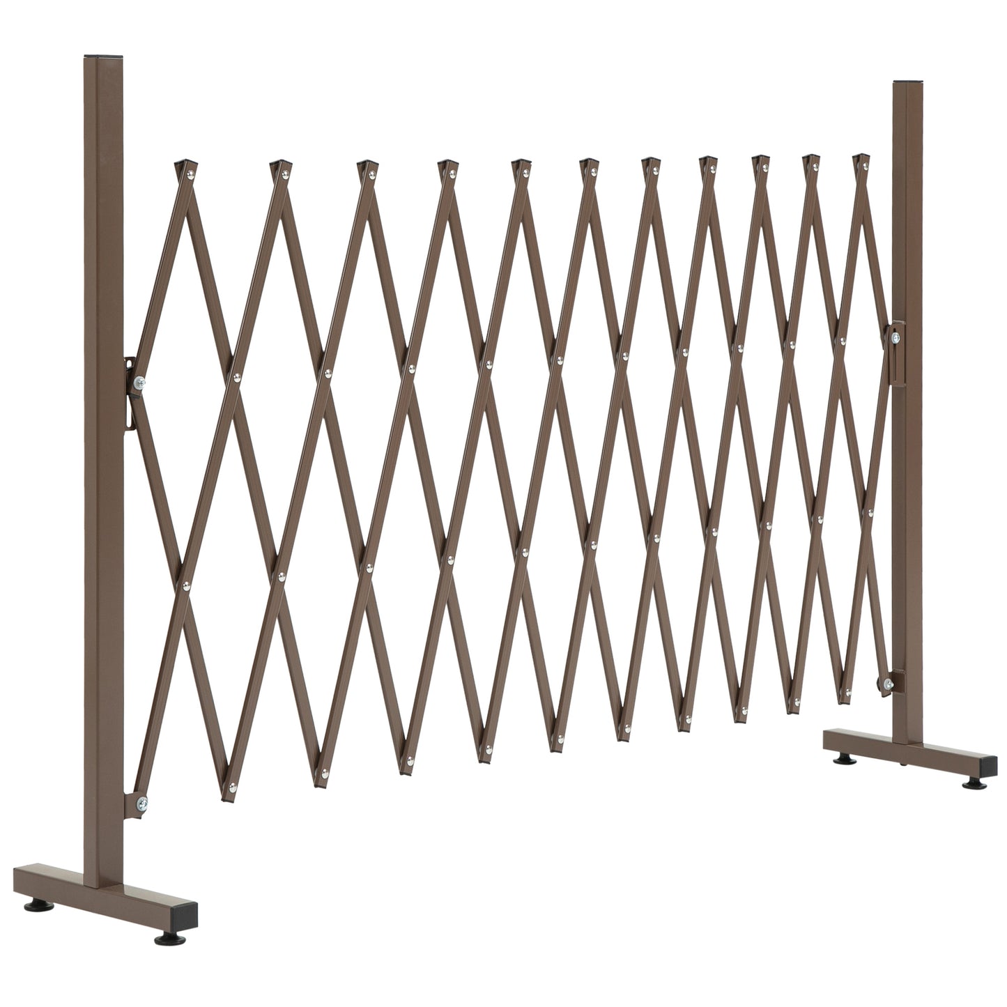 Outsunny Expanding Trellis Fence, Freestanding Movable Fence, Foldable Garden Screen Panel, 300 x 103.5 cm, Dark Brown