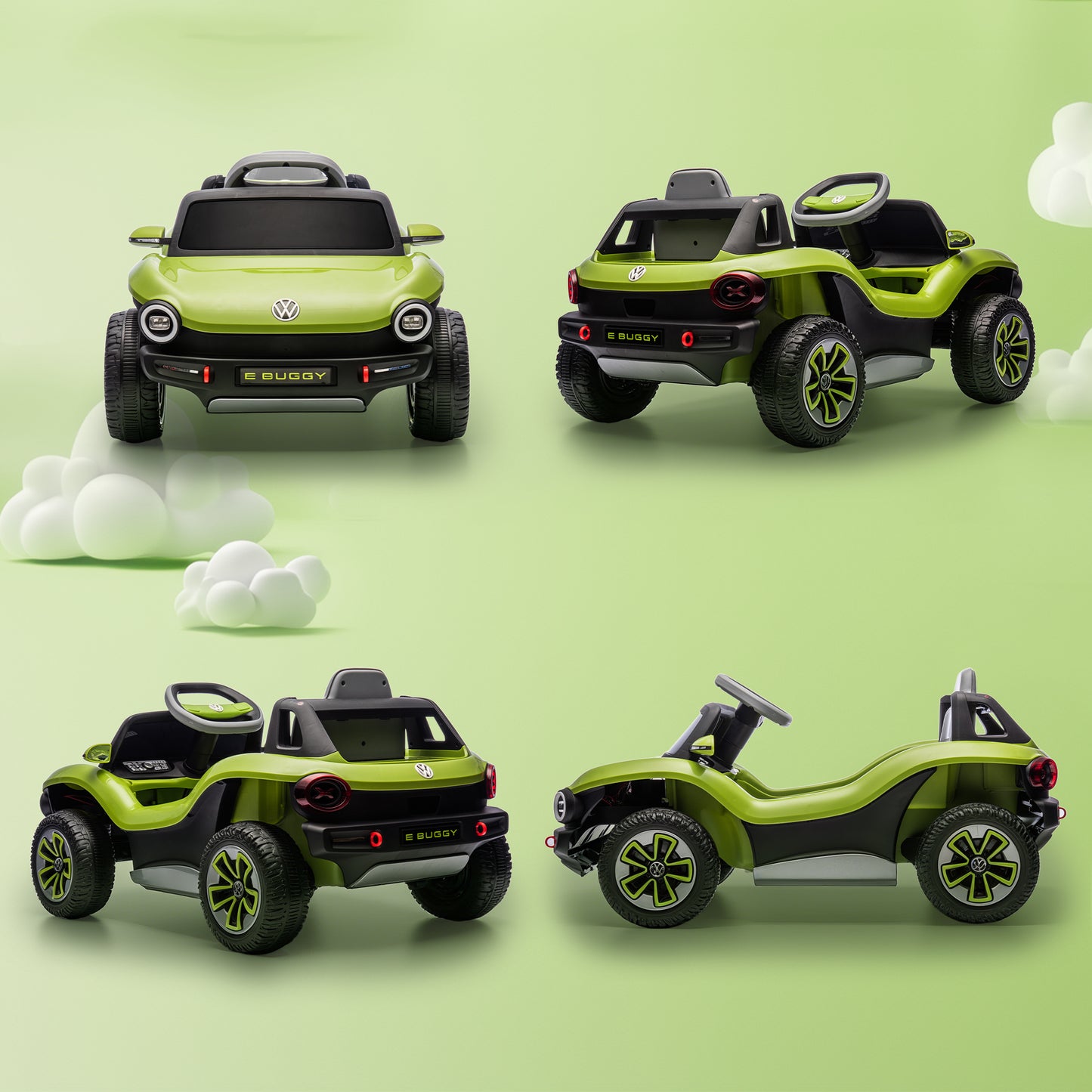 AIYAPLAY Volkswagen Licensed Kids Electric Car with Remote Control for Ages 3-6 Years, Green