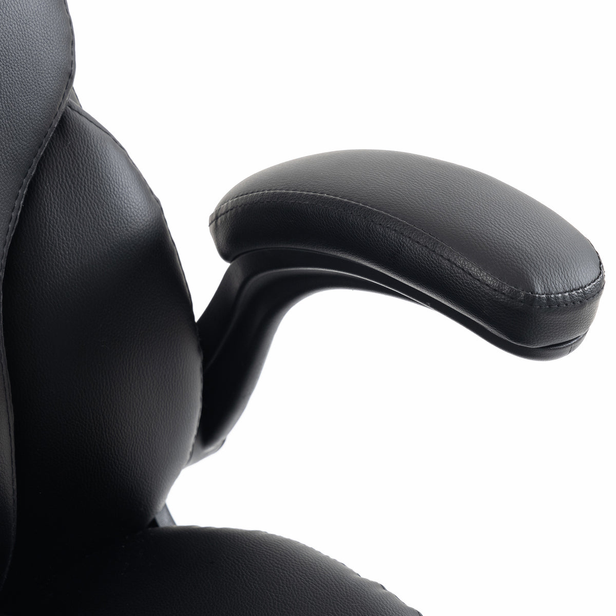 HOMCOM Office Chair, 180kg Heavy Duty PU Leather Computer Desk Chair with Flip-Up Armrests, Wide Seat, Spring Cushion, Black