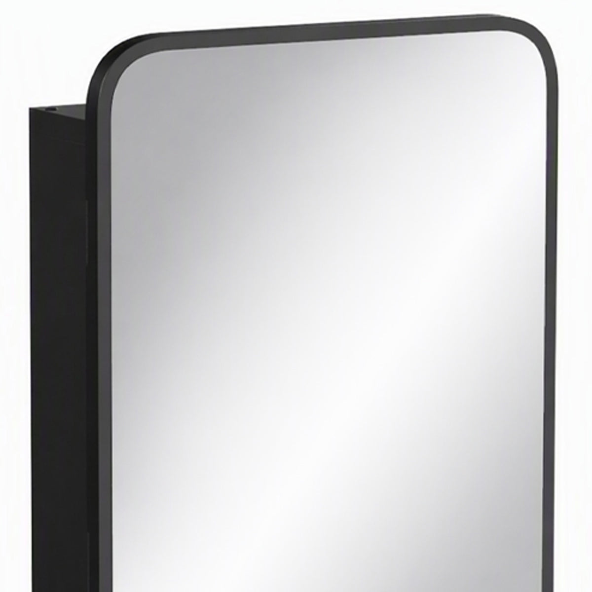 HOMCOM 50.8 x 11.6 x 71 cm Bathroom Mirror Cabinet, Wall Cabinet with Adjustable Shelves, Wall-Mounted or Recessed, Black