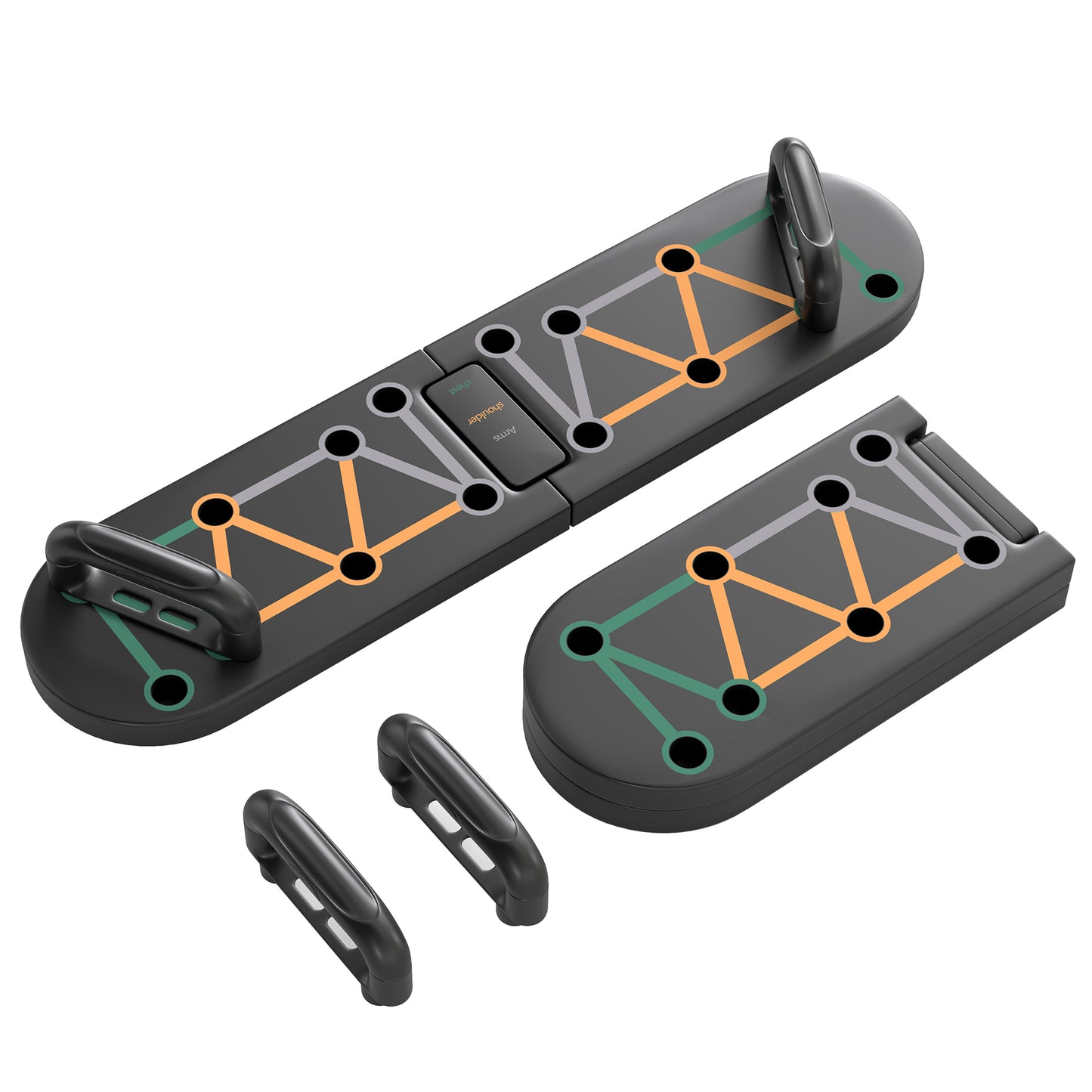 SPORTNOW Foldable Push Push Up Board with Non-Slip Pads, for Chest, Arms, Shoulders, Black