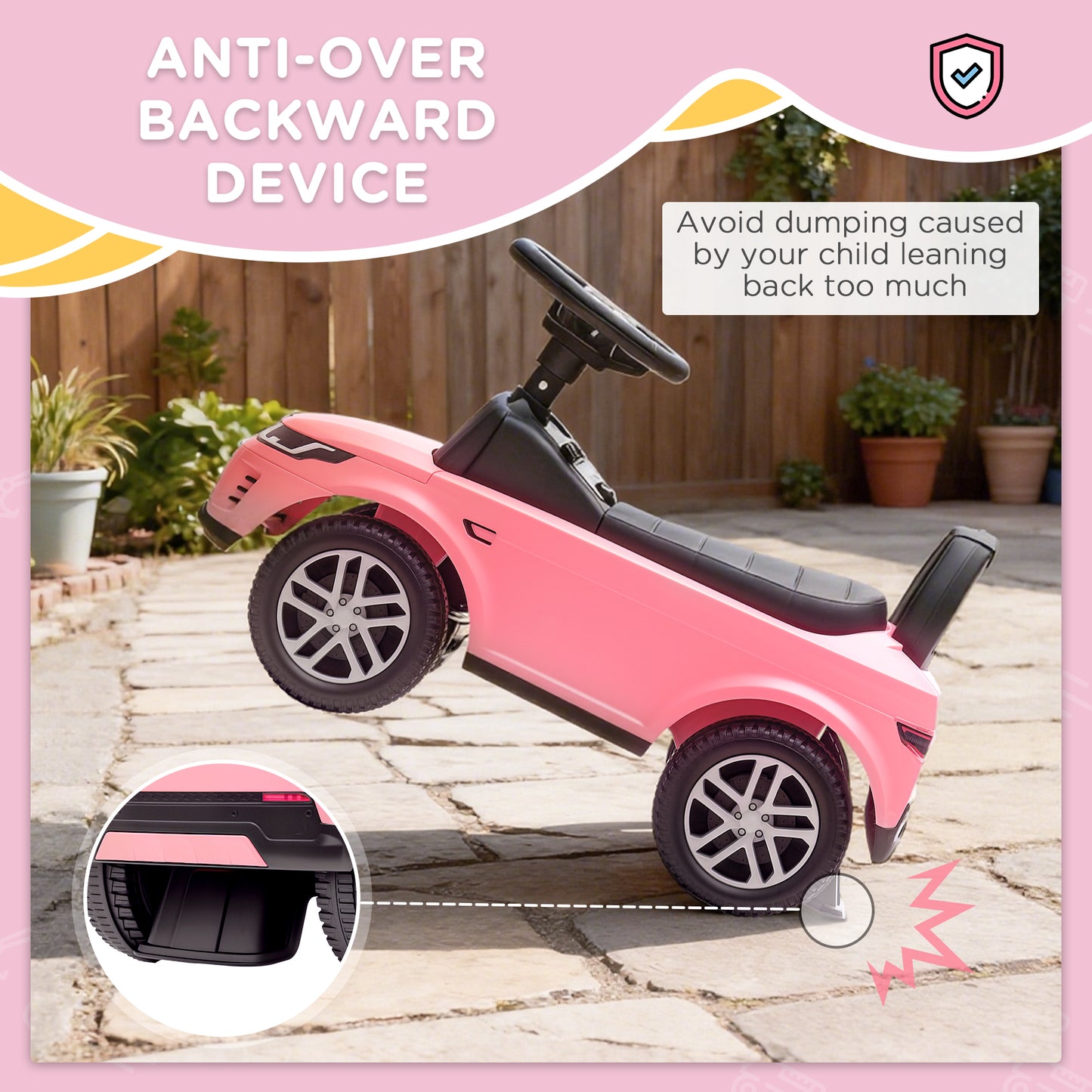 AIYAPLAY Land Rover Licensed Toddler Ride on Car with Horn, Engine Sounds, Under-Seat Storage, for 18-36 Months, Pink