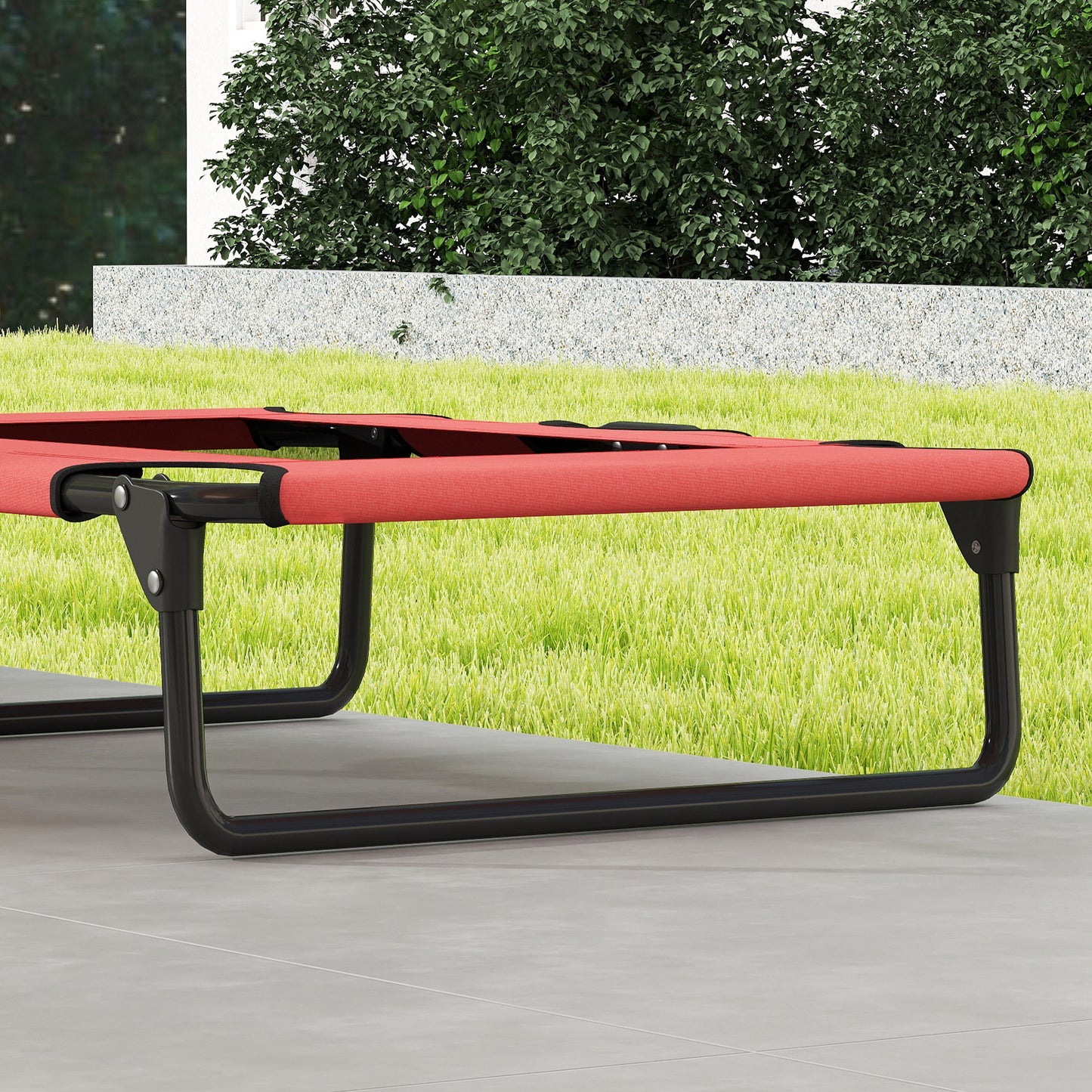 PawHut Portable Raised Dog Bed, Elevated Pet Cot with Breathable Mesh for Indoor Outdoor, for Small Medium Dogs, Red