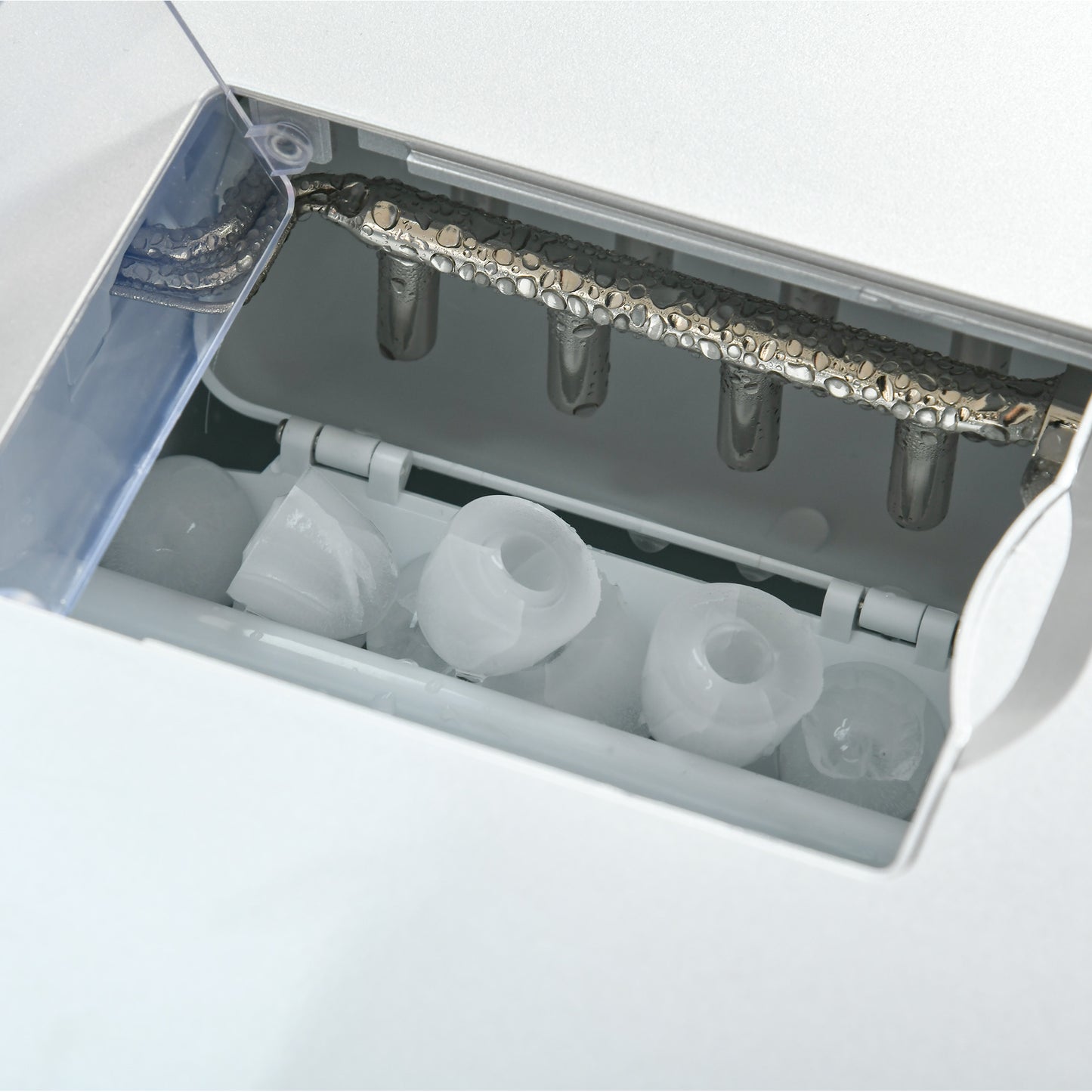 HOMCOM 3L Ice Maker Machine and Water Dispenser, 12kg in 24H, 2 Sizes 9 Ice Cubes Ready in 6-10 Mins Ice Machine, Silver