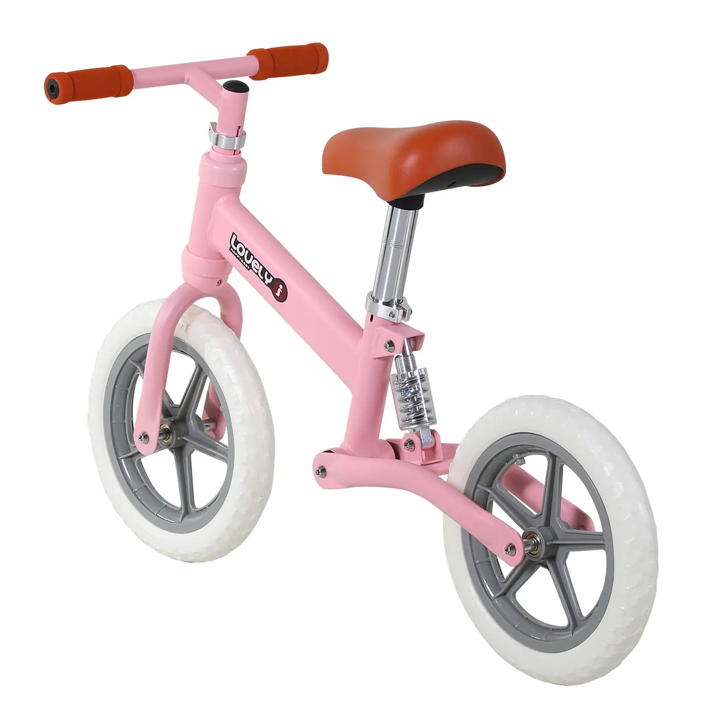 12" Kids Balance Bike No Pedal Bicycle EVA Tire Adjustable Seat Toddler Training Bike W/ Shock Absorber 2 - 5 Years Gift for Boys Girls Pink