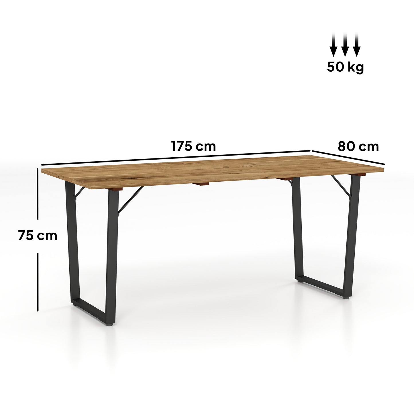 Outsunny 6 Seater Wooden Garden Dining Table, 175 x 80 cm Rectangular Outdoor Dining Table with 5cm Parasol Hole and Slatted Top, Weather Resistant for Patio, Terrace, Brown