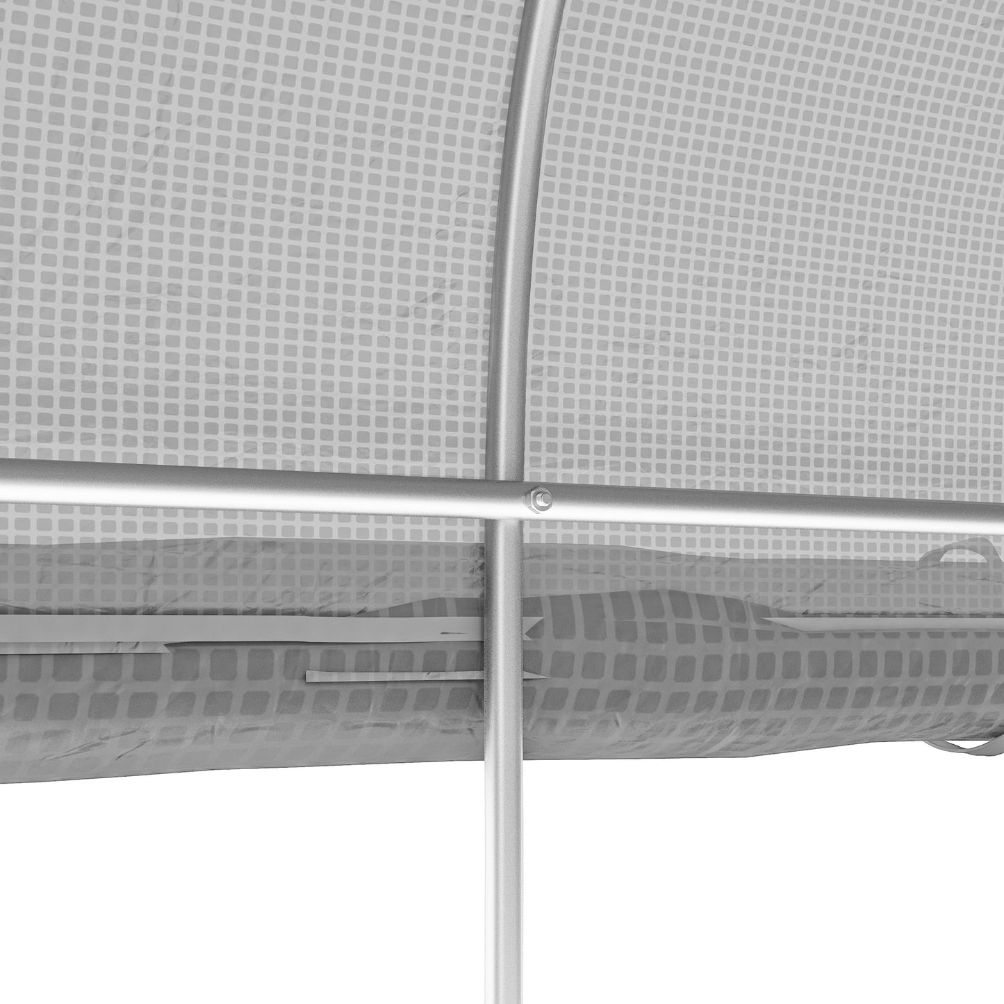 Outsunny 3 x 2(m) Walk-in Polytunnel Greenhouse, Zipped Roll Up Sidewalls, Mesh Door, 6 Mesh Windows, Tunnel Warm House Tent with PE Cover, Complimentary Plant Labels and Gloves, White