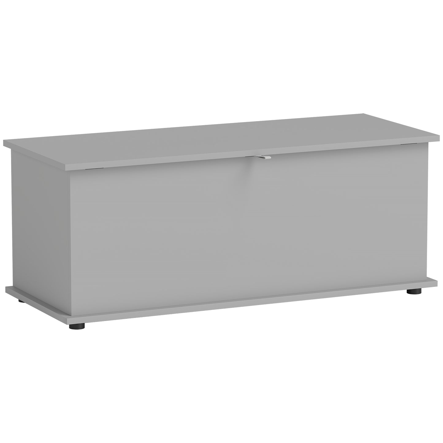 HOMCOM Storage Chest, Large 113L Blanket Box, Shoe Bench with Safety Hinged Lid, Storage Trunk, Bed End Bench for Bedroom, Hallway, Living room, Playroom, 100 x 40 x 40cm, Grey