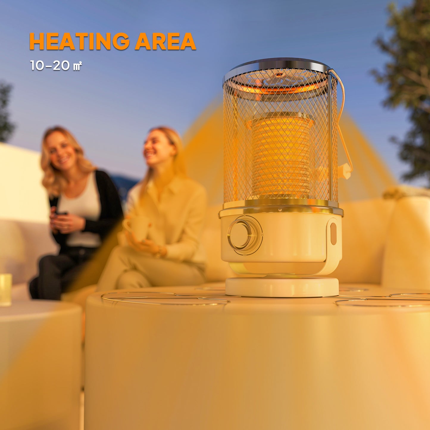 Outsunny 2000W Patio Electric Heater with 10-20 Coverage, Separation Coil, Freestanding Outdoor Infrared Heater with Tip-Over Protection, Overheat Protection, Handle for Indoor and Outdoor Use, White