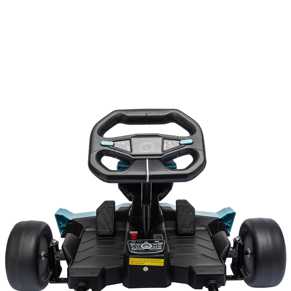 AIYAPLAY 24V Electric Go Kart for Kids 6-12 Years with Drift Mode, Adjustable Seat, 3 Speed, Slow Start, Light Blue