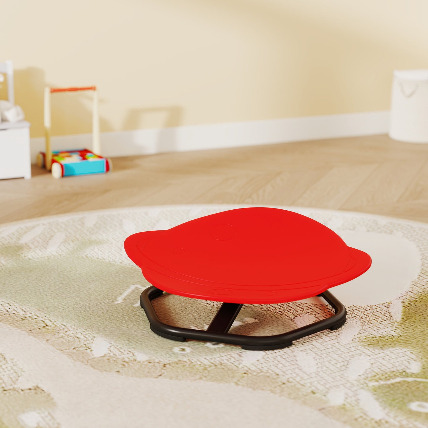 AIYAPLAY Planet-Shaped-kids Swivel Chair, Sensory Spinning Chair for Balance, Coordination Training, Red