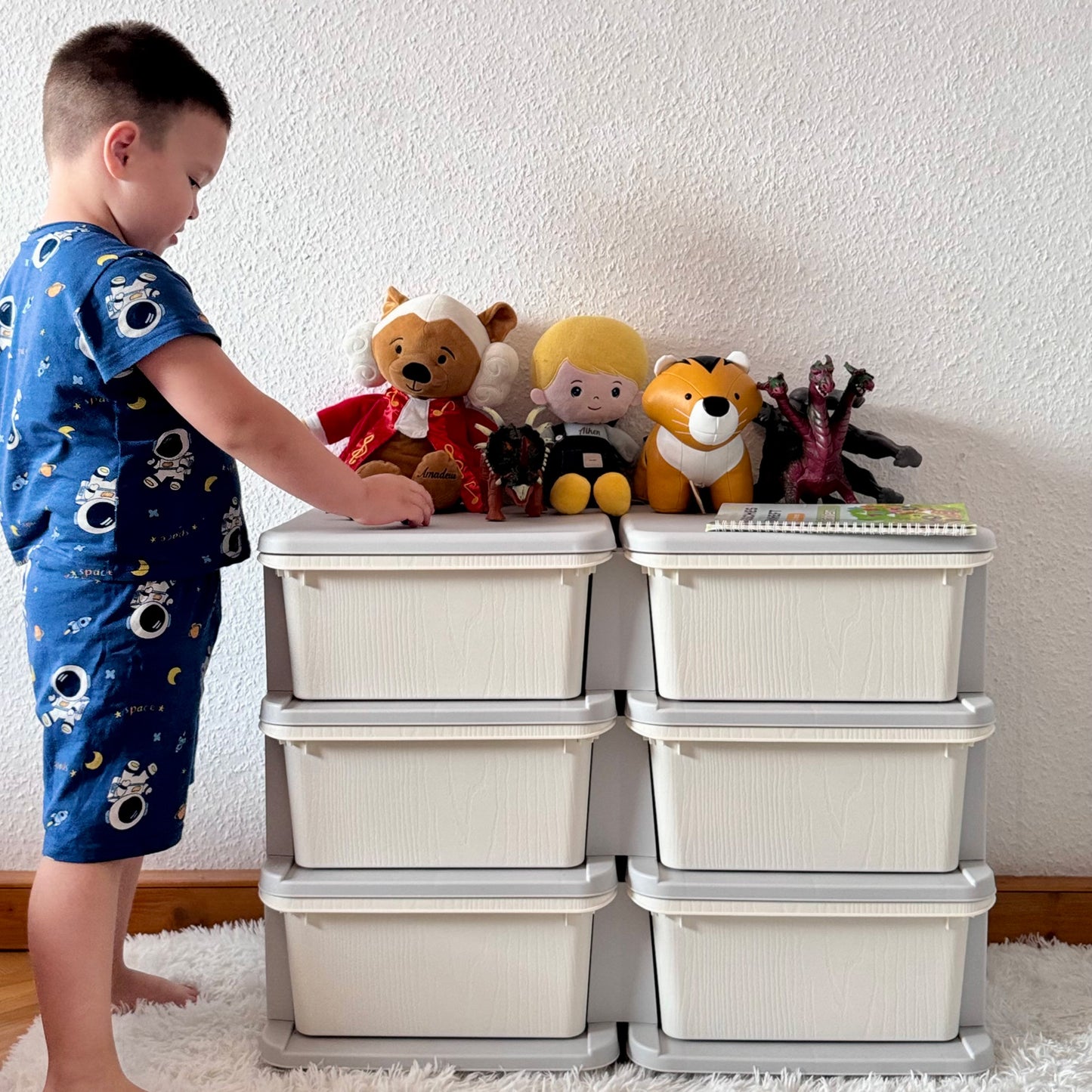 HOMCOM Kids Storage Unit, with Six Drawers - Cream