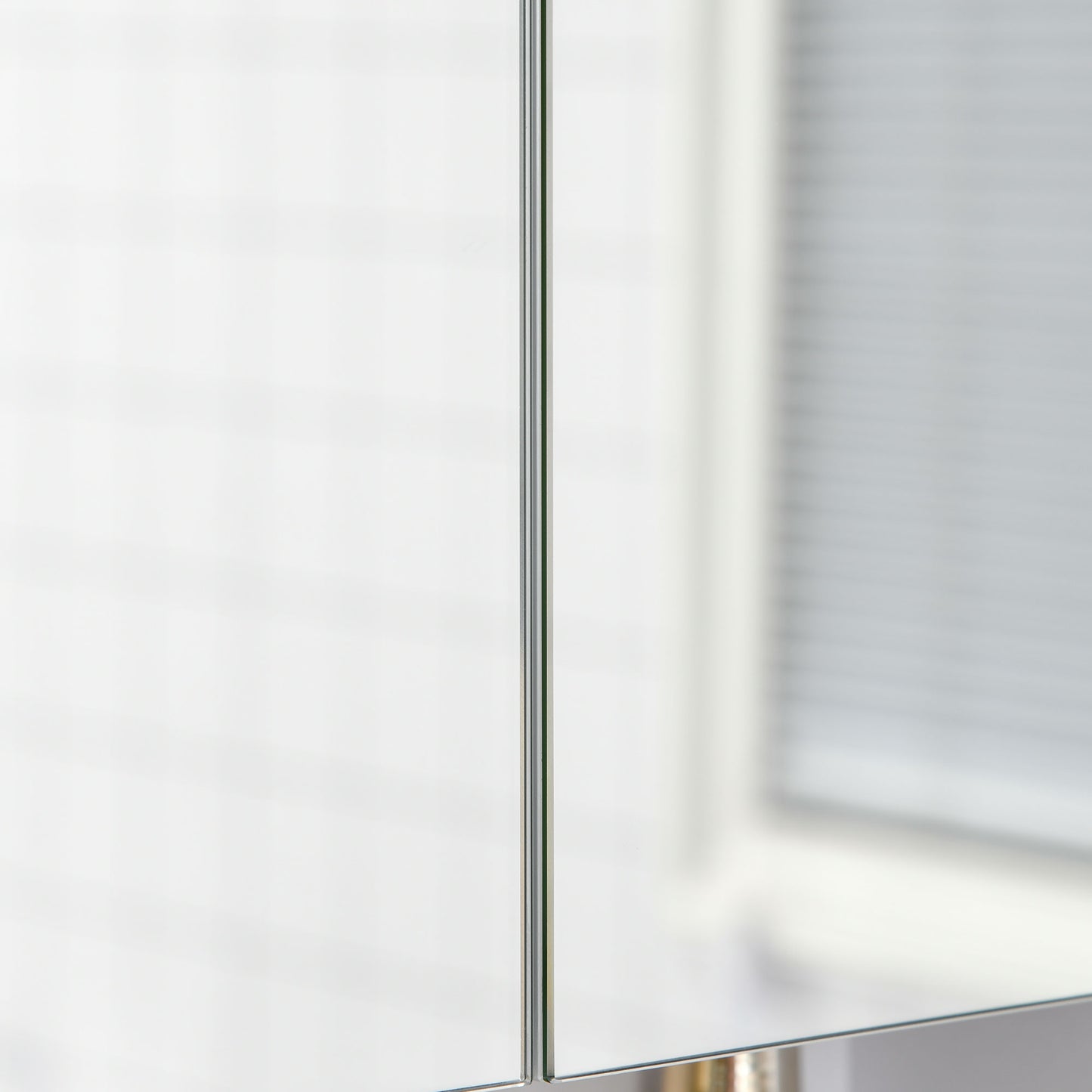 kleankin Bathroom Cabinet with Mirror, Wall Mounted Bathroom Mirror Cabinet with Adjustable Shelf, 2 Doors Storage Cupboard, White