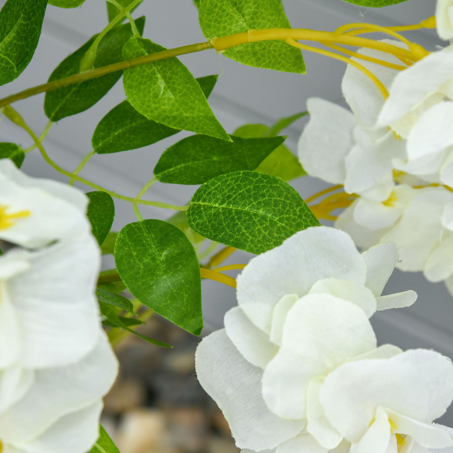HOMCOM Artificial Realistic White Wisteria Tree Faux Decorative Plant in Nursery Pot for Indoor Décor, 160cm