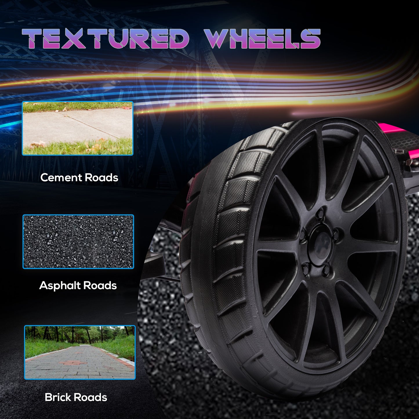 HOMCOM 12V Electric Go-Kart for Kids, Ride-On Racing Go-Kart, with Forward and Reversing Functions, for Ages 3-8 Years - Pink