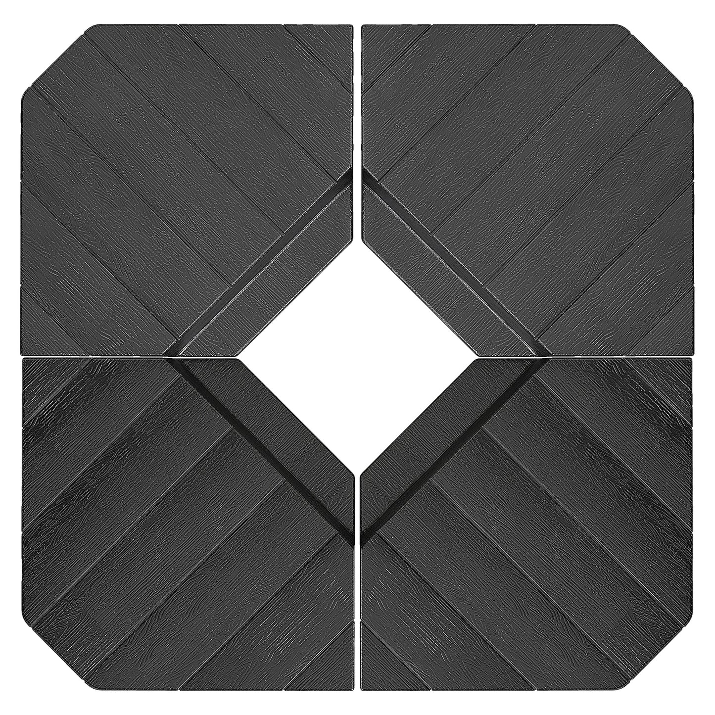 Outsunny Umbrella Weights for Cantilever Parasols, Set of 4 Heavy Duty Parasol Base Stand Weights, 80kg Sand or 60kg Water Filled, Black