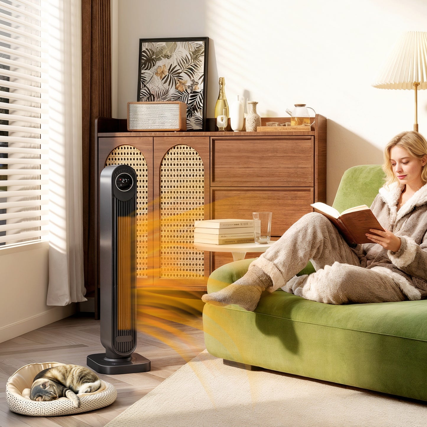 HOMCOM 2000W Ceramic Electric Heater with Fan, Timer, Oscillation - Black