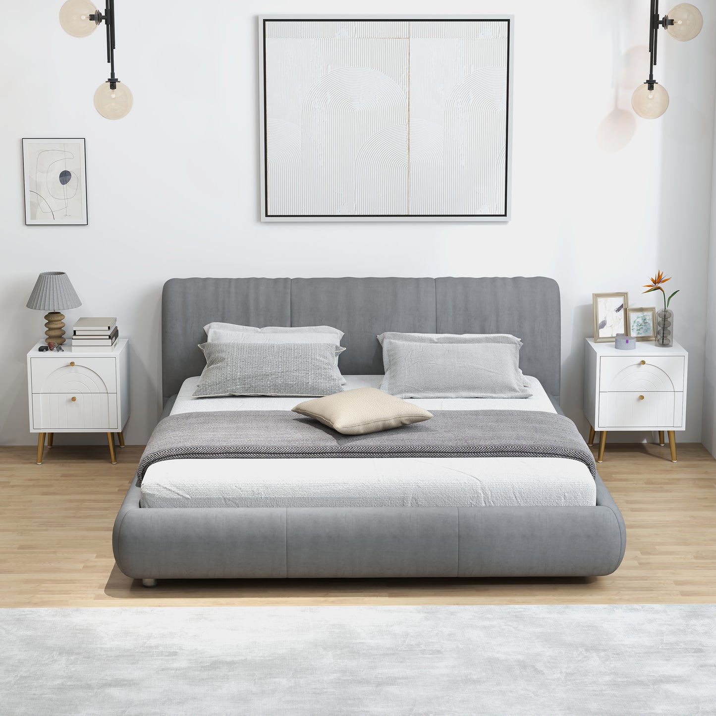 HOMCOM 2-Drawer Bedside Table Set of 2 - White