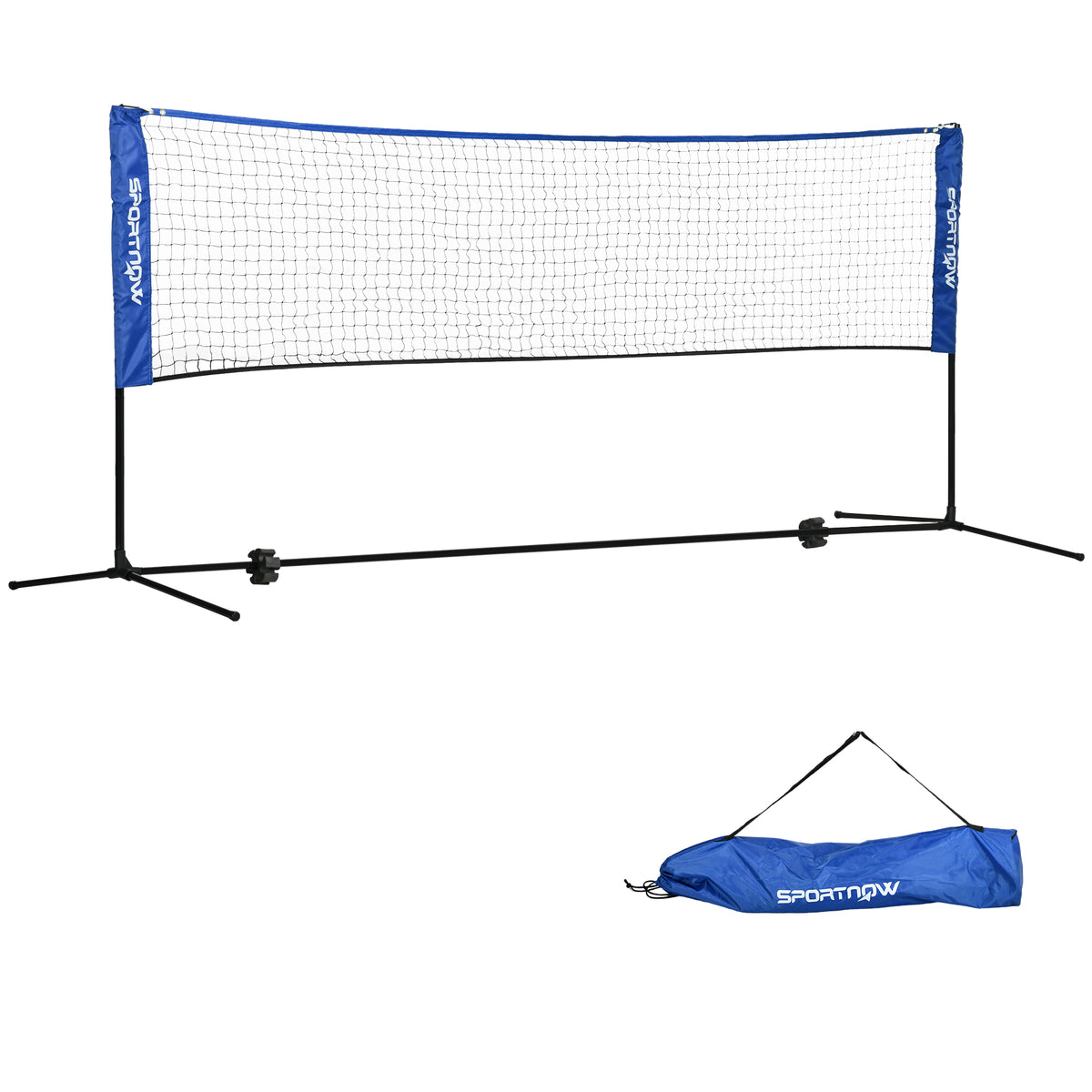 SPORTNOW 3m Badminton Net, Height Adjustable Outdoor Sports Net, with Carry Bag, for Tennis, Pickleball, Volleyball, Blue