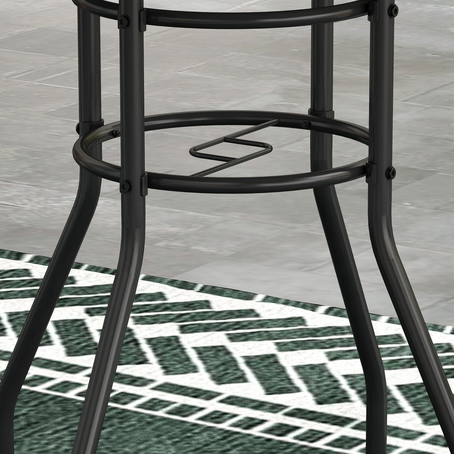 Outsunny 60 Garden Table, with Glass Printed Tabletop - Multicolour